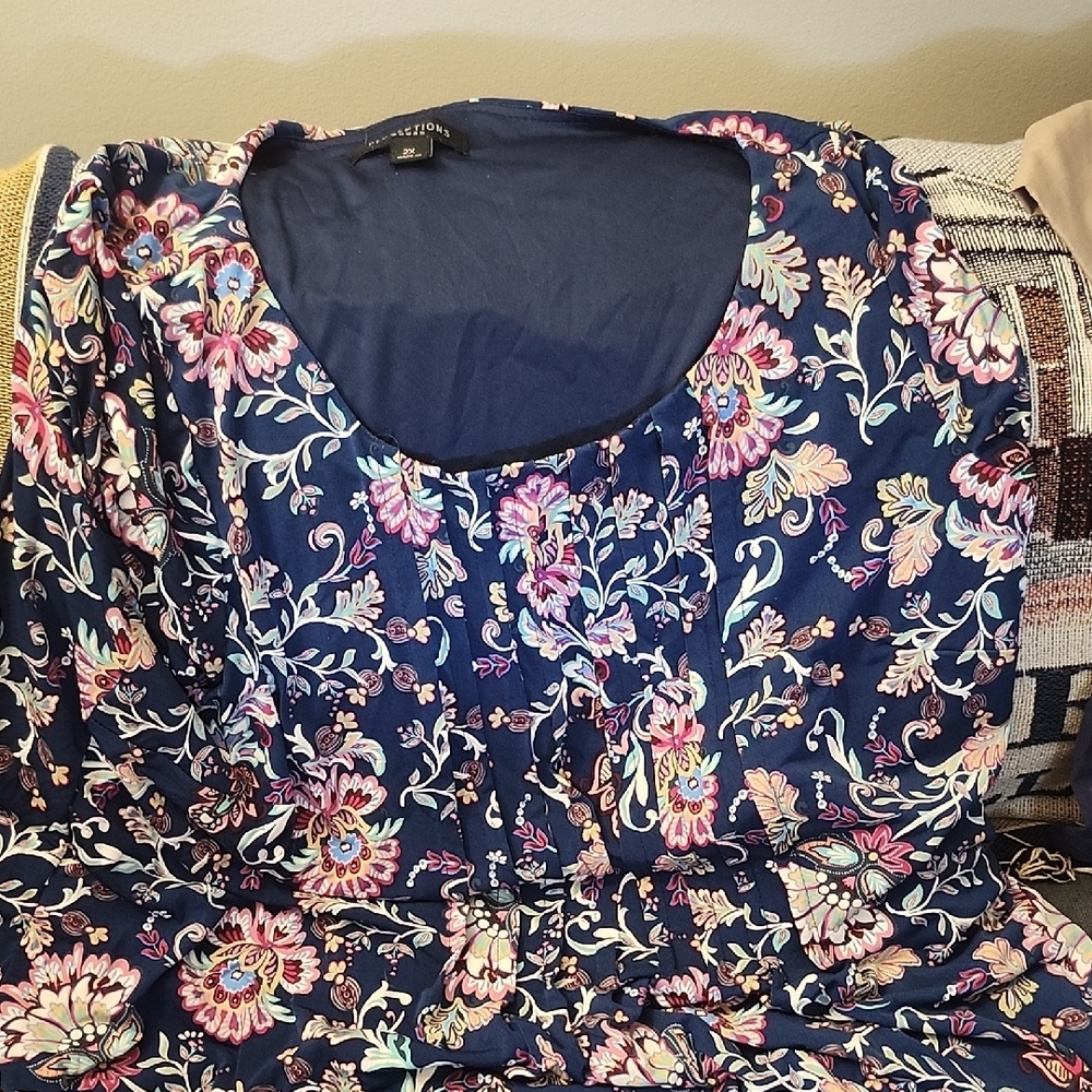 Perceptions Navy Floral Dress